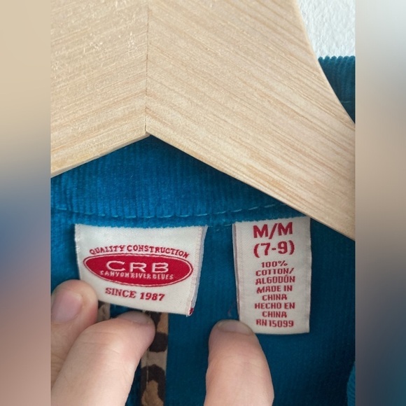 Vintage y2k Canyon River Blues Turquoise Curduroy Blazer Jacket Medium Boho - Picture 9 of 16